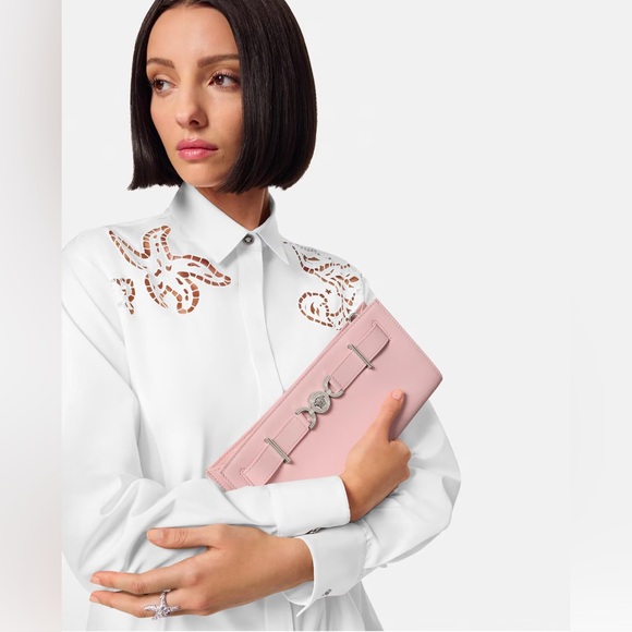 *NWT*Versace Medusa 95 Leather Clutch Dusty Rose Palladium - Picture 6 of 11